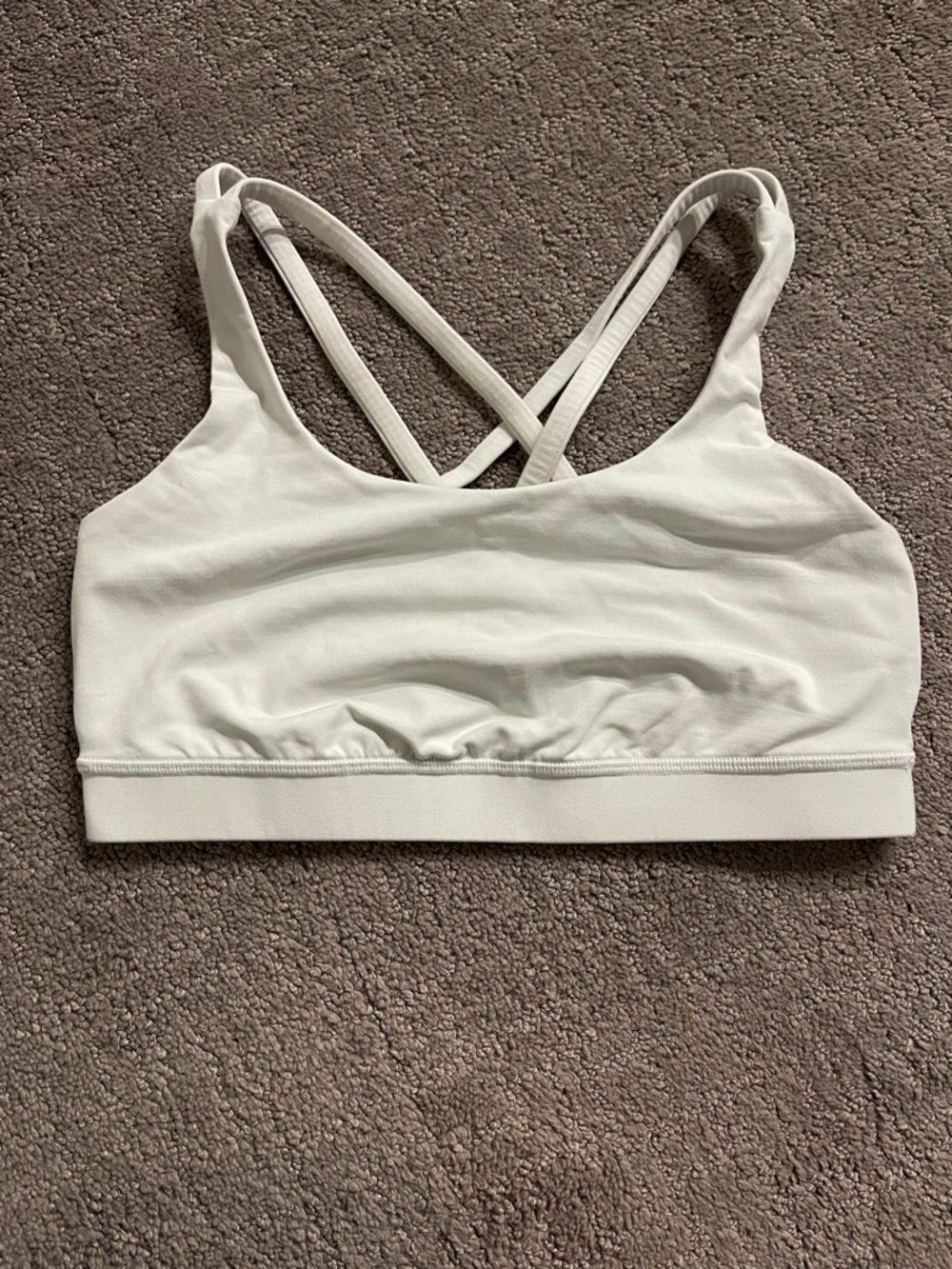 Lululemon Women’s White Strappy Sports Bra - Comfortable Everyday Support